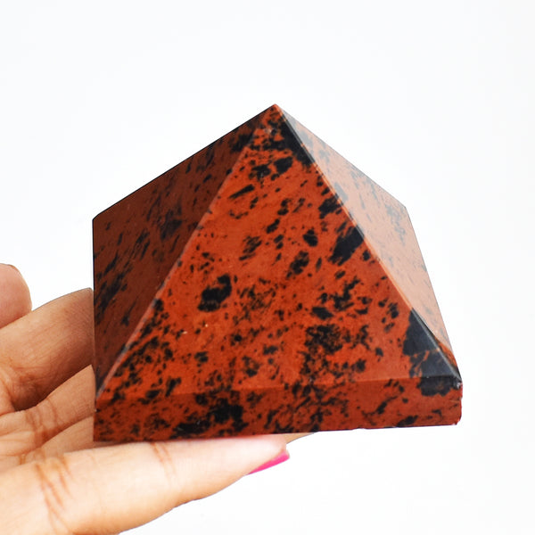 Artisian  733.00 Carats Genuine  Mahogany  Jasper  Hand Carved  Healing  Pyramid Gemstone