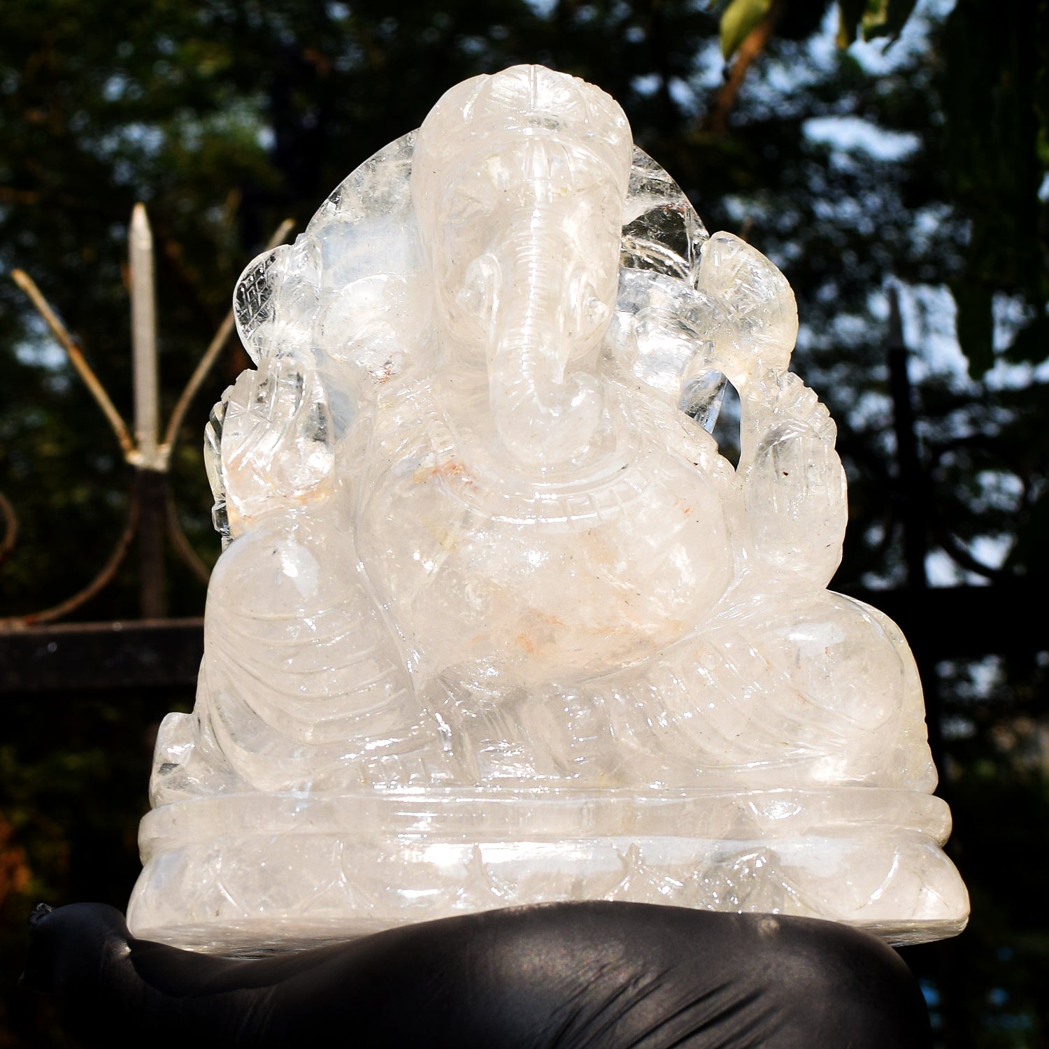 Stunning 9400.00 Cts Genuine White Quartz Hand Carved Gemstone Premium Ganesha Crystal