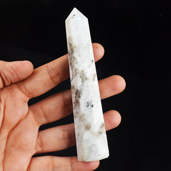 534.00 Carats  Genuine Blue Flash Moonstone  Hand Carved  Healing Crystal  Point Gemstone Carving