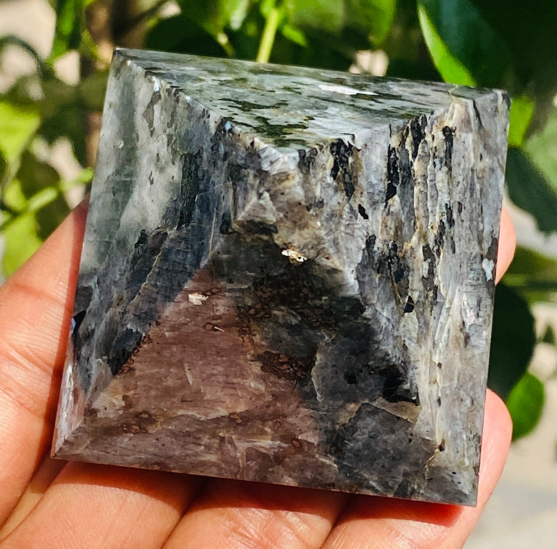 Alluring 565.00 Cts Genuine Larvikite Healing Crystal Specimen Divine Premium Pyramid