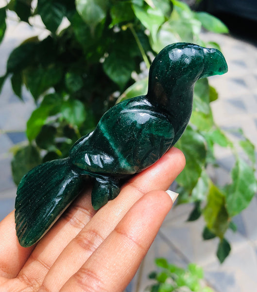 Amazing Genuine 284.00 Cts Green Jade Crystal Gemstone Hand Carved Bird 2026  Collection