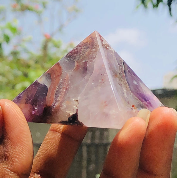 Genuine 535.00 Cts Exclusive Amethyst Healing Crystal Specimen Premium Pyramid
