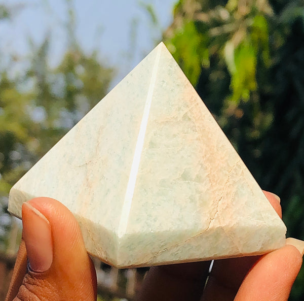 Amazing 590.00 Cts Genuine Amzonite Healing Crystal Specimen Premium Divine Pyramid