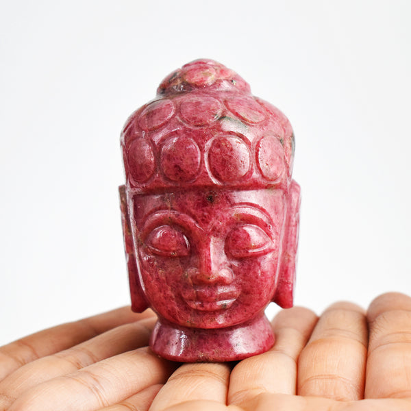 Artisian 1449.00 Cts Genuine Rhodonite  Hand Carved Crystal Gemstone Buddha Head Carving