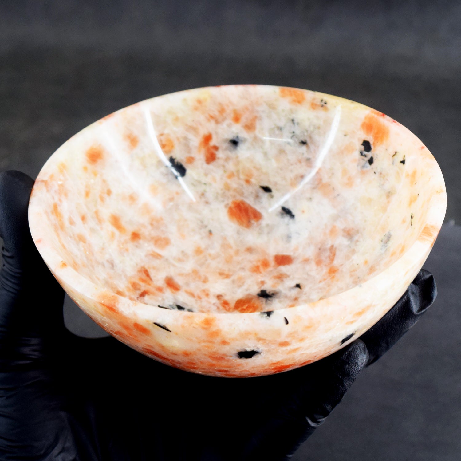 Miraculous 1525.00 Carats Genuine Sunstone Hand Carved Crystal Gemstone Carving Big Bowl