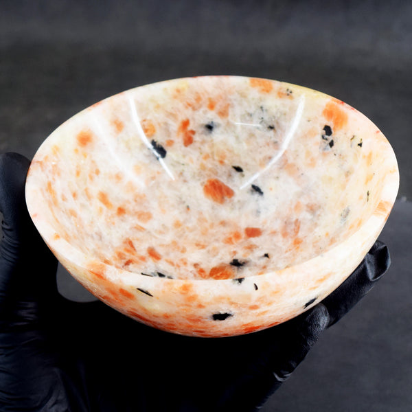 Miraculous 1525.00 Carats Genuine Sunstone Hand Carved Crystal Gemstone Carving Big Bowl