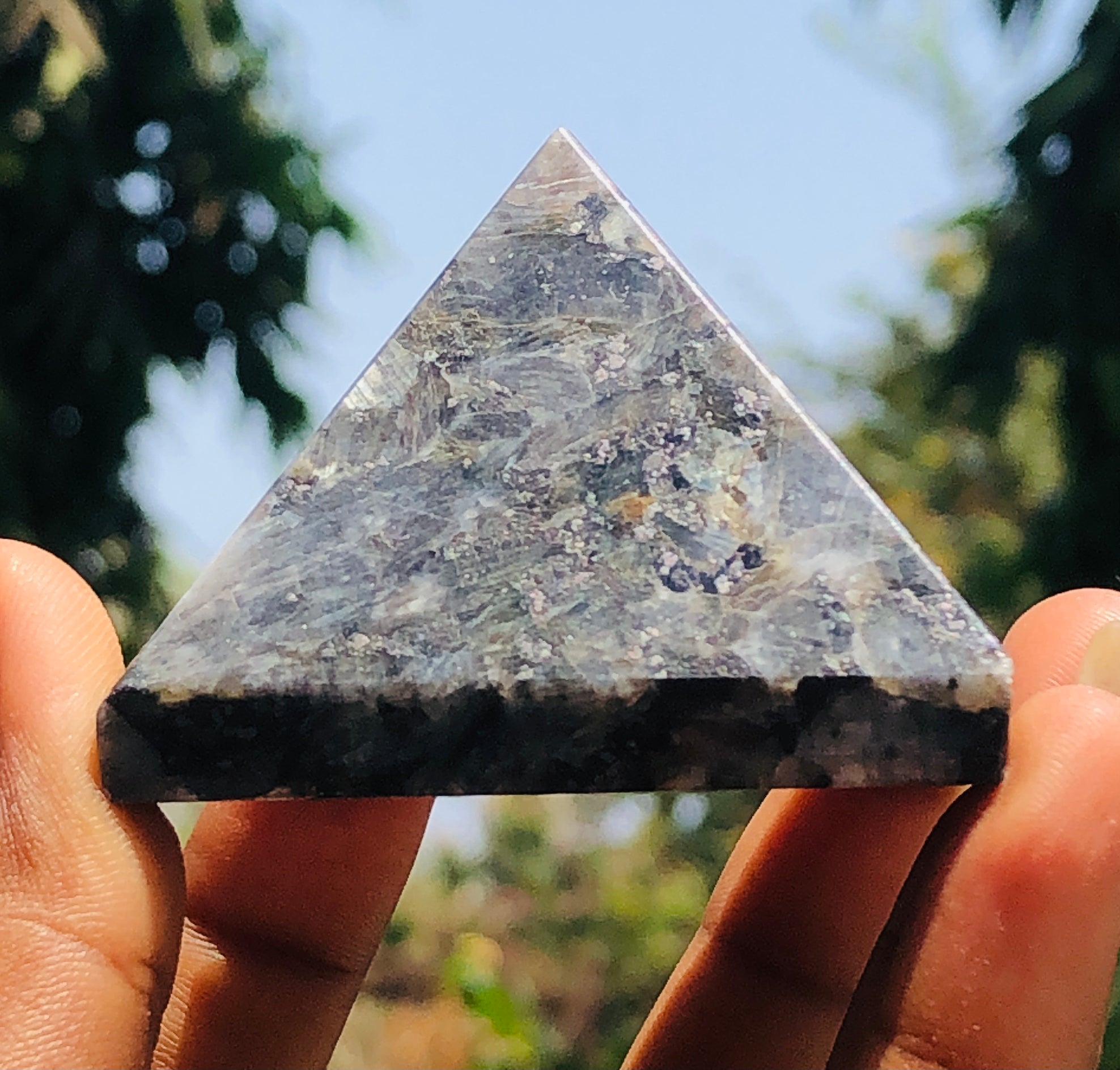 Stunning  672.00 Cts Genuine Larvikite Healing Crystal Specimen Divine Premium Pyramid