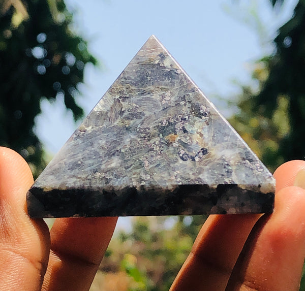 Stunning  672.00 Cts Genuine Larvikite Healing Crystal Specimen Divine Premium Pyramid