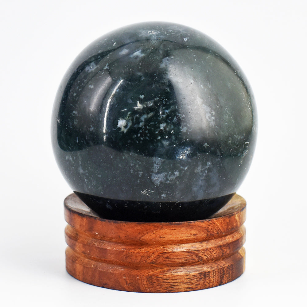 1618.00 Cts  Genuine  Natural  Moss  Agate  Hand  Carved  Crystal  Healing Gemstone Sphere