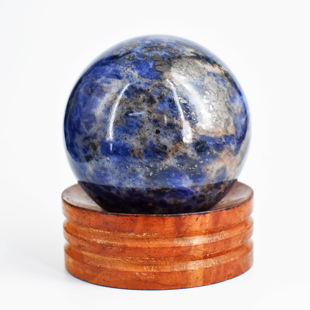 Exclusive  1063.00  Carats Genuine  Blue Sodalite Hand  Carved  Crystal  Healing  Sphere