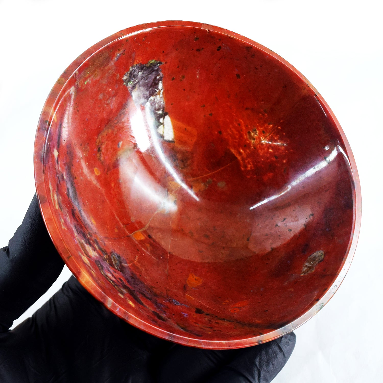 Awesome 419.00 Carats Genuine Red Jasper Hand Carved Crystal Gemstone Carving Big Bowl