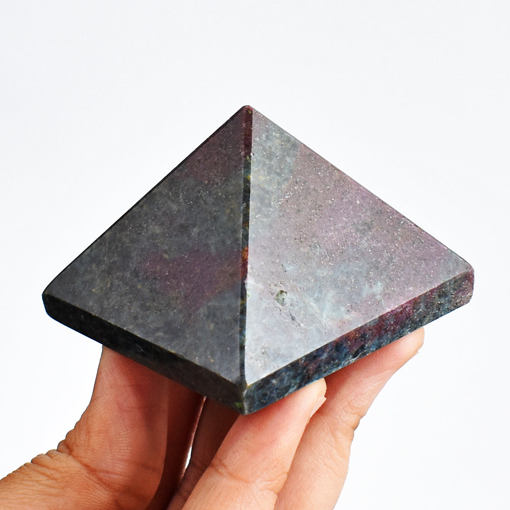 925.00 Cts  Genuine  Ruby In Kyanite  Hand Carved  Healing Crystal Gemstone  Pyramid