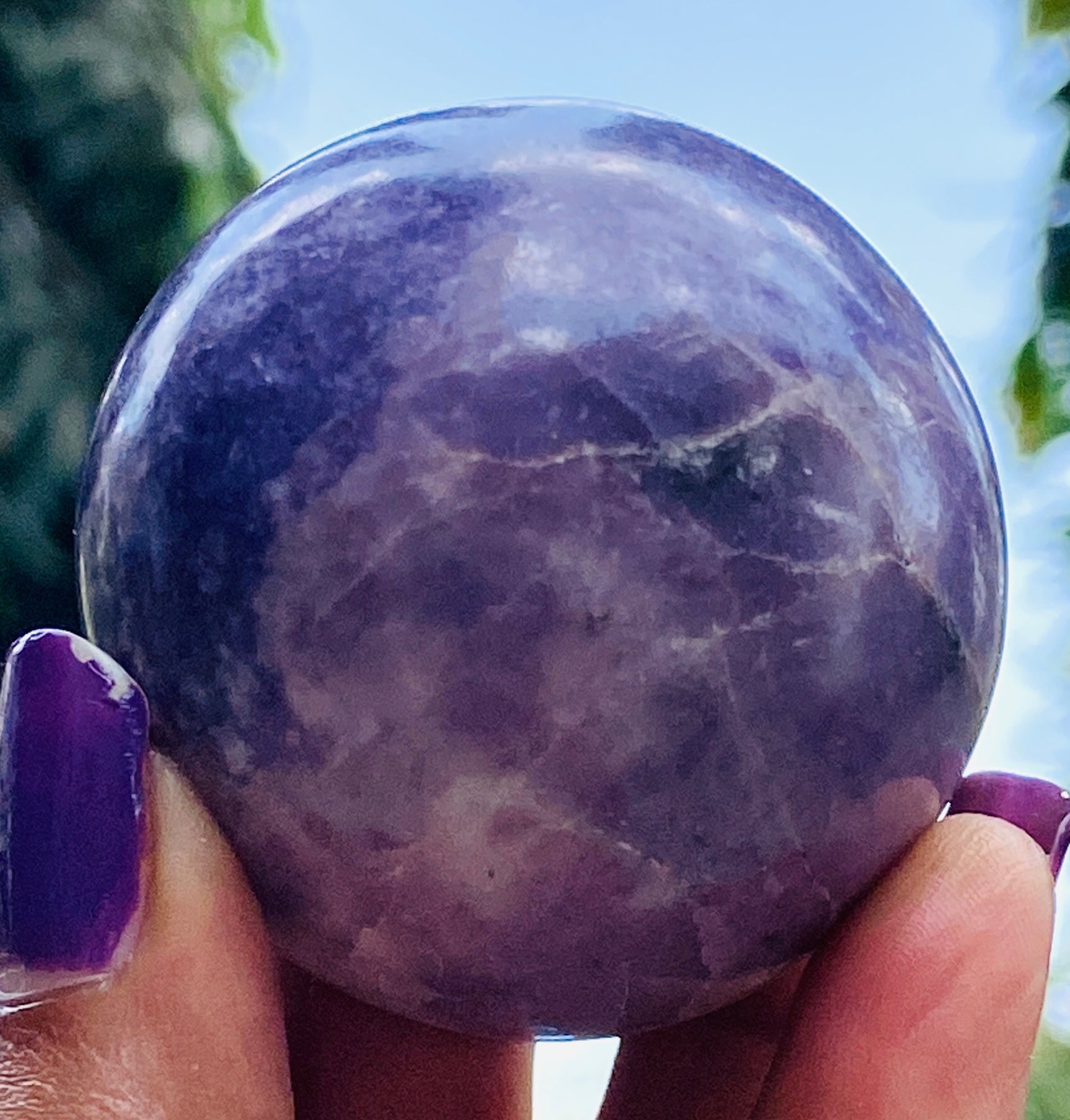 Awful 674.00 Cts Genuine Lepidolite Hand Carved Healing Crystal Gemstone Sphere