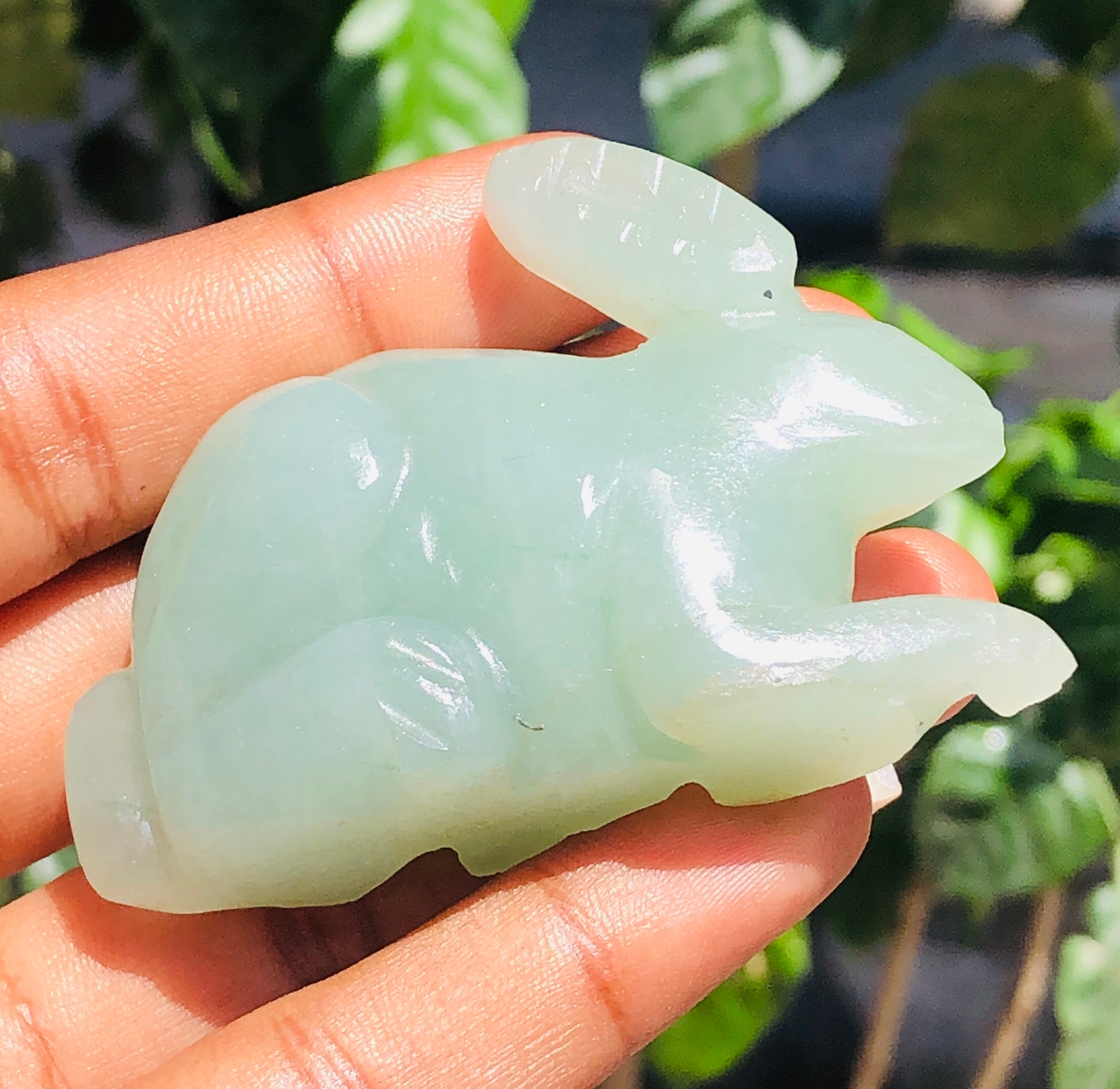 Beautiful 301.00 Carats Genuine Green Aventurine  Hand Carved  Gemstone  Bunny Carving 2026  Collection