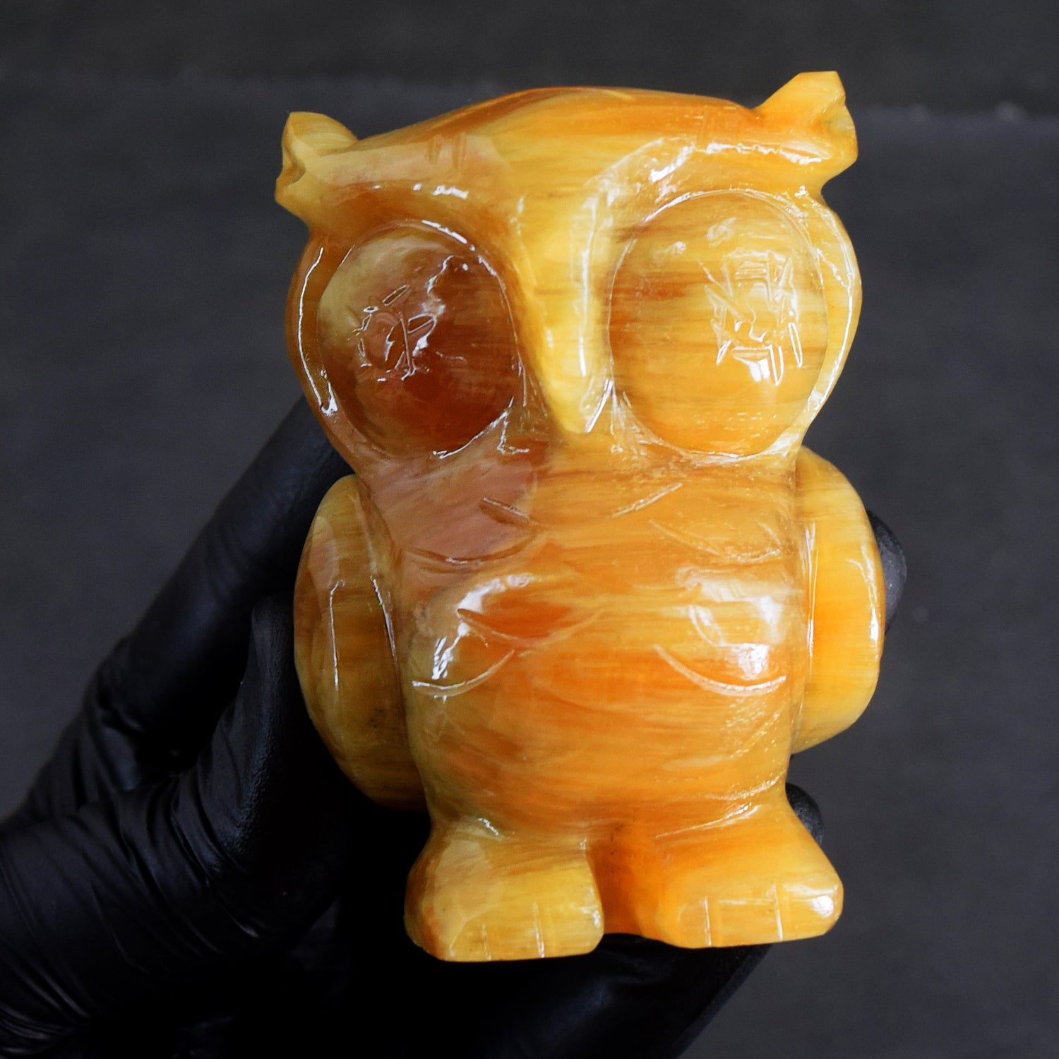 Gorgeous 1115.00 Cts Genuine Yellow Rhodochrosite Hand Carved Gemstone Premium Crystal Owl