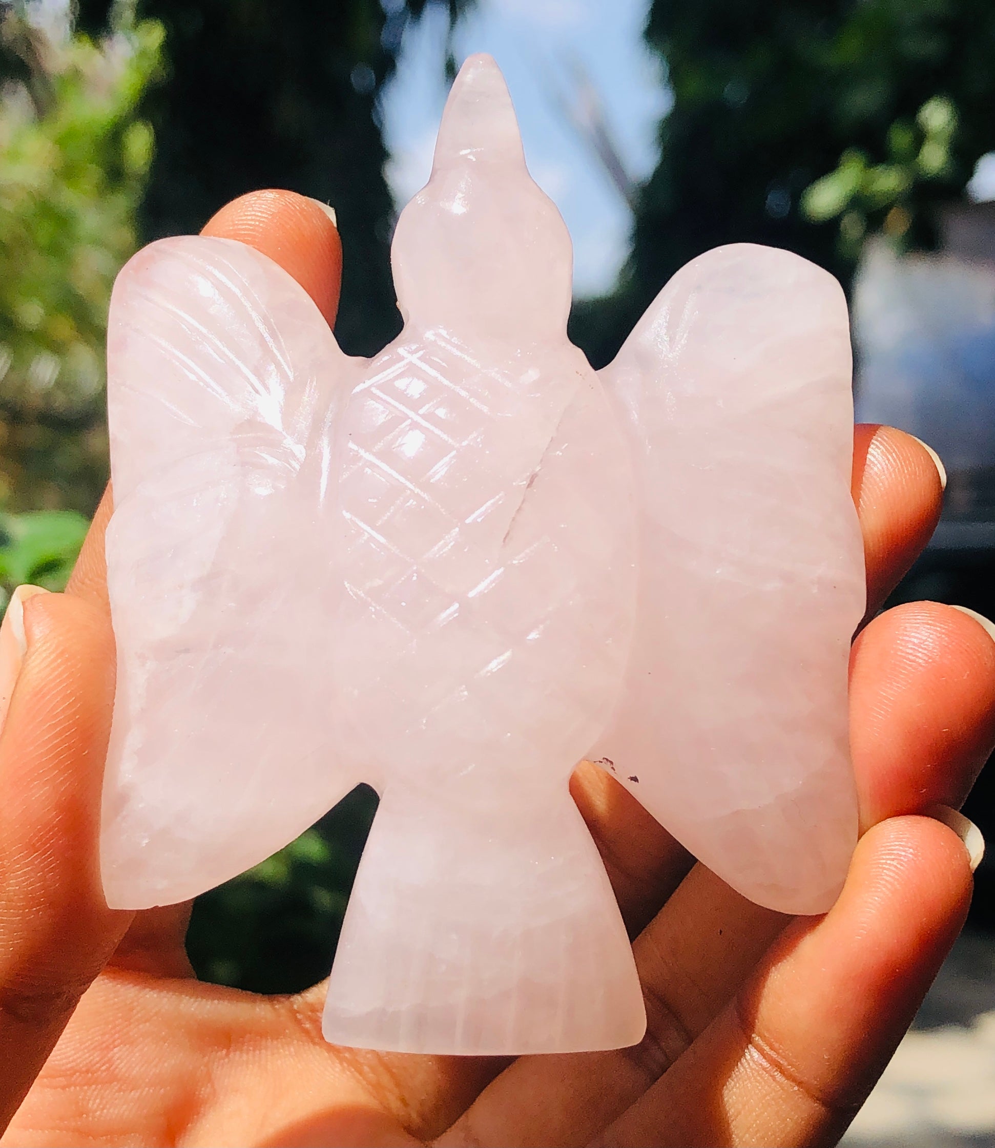 Natural 424.00 Cts Genuine Rose Quartz Crystal Gemstone Hand Carved Premium Bird 2026  Collection