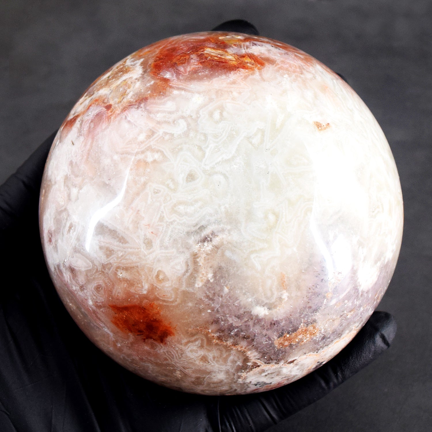 Elegant 1065.00 Carats Genuine Crazy Lace Agate Hand Carved Crystal Gemstone Carving Big Bowl
