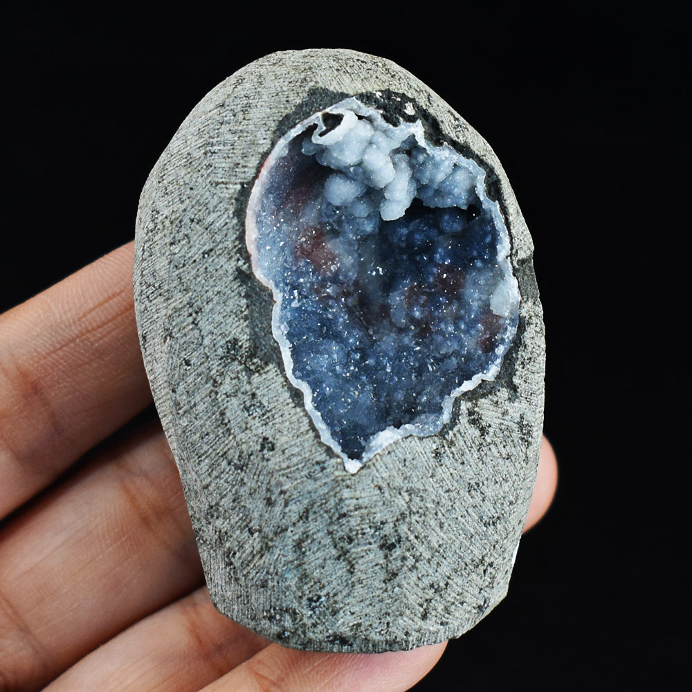 Artisian 599.00 Cts Genuine Chalcedony With MM Quartz Crystal Specimen Gemstone