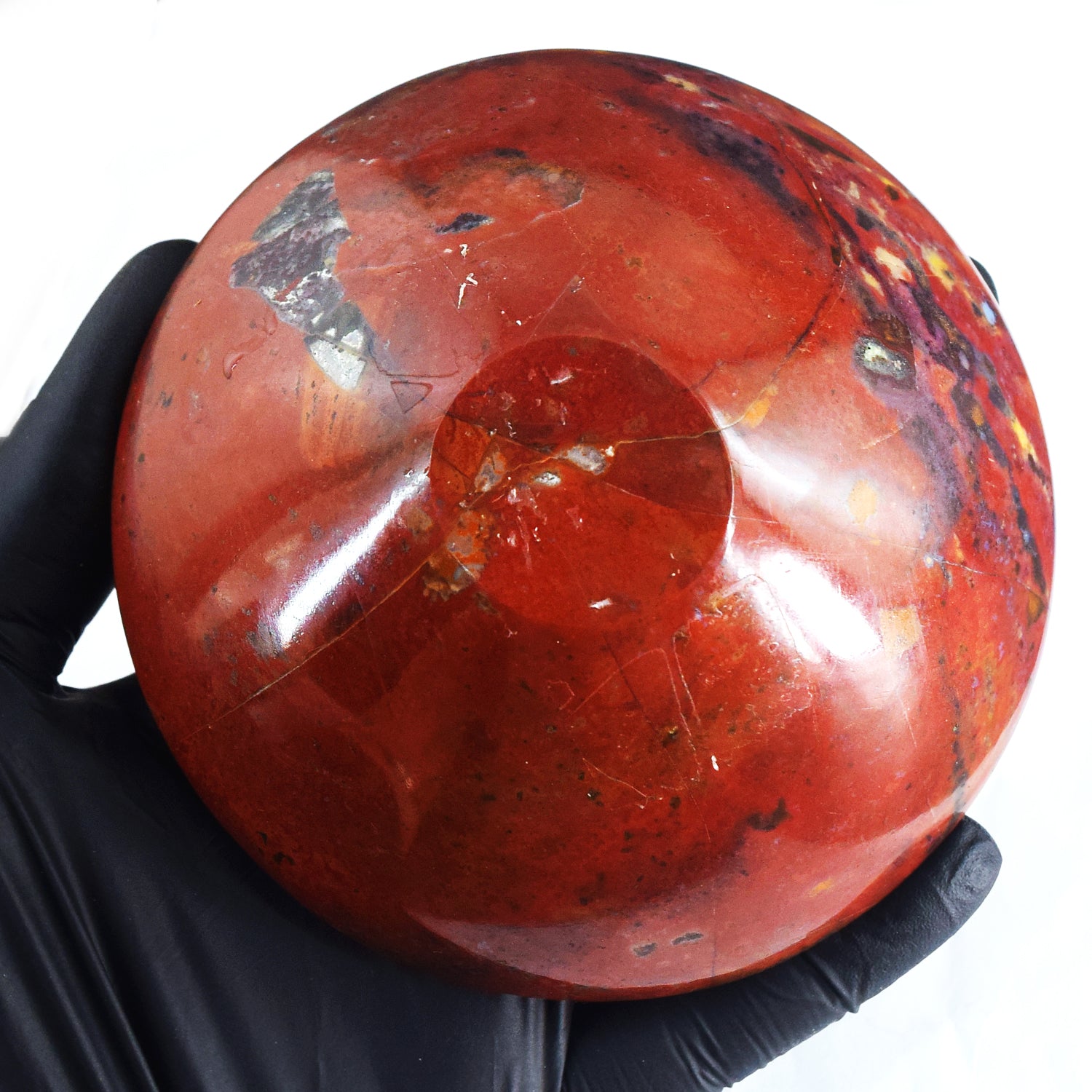 Awesome 419.00 Carats Genuine Red Jasper Hand Carved Crystal Gemstone Carving Big Bowl