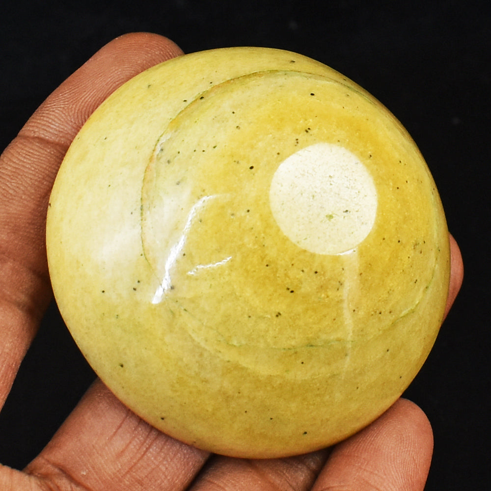 Beautiful  238.00 Carats Genuine  Yellow  Aventurine  Hand Carved Crystal Gemstone Carving Bowl