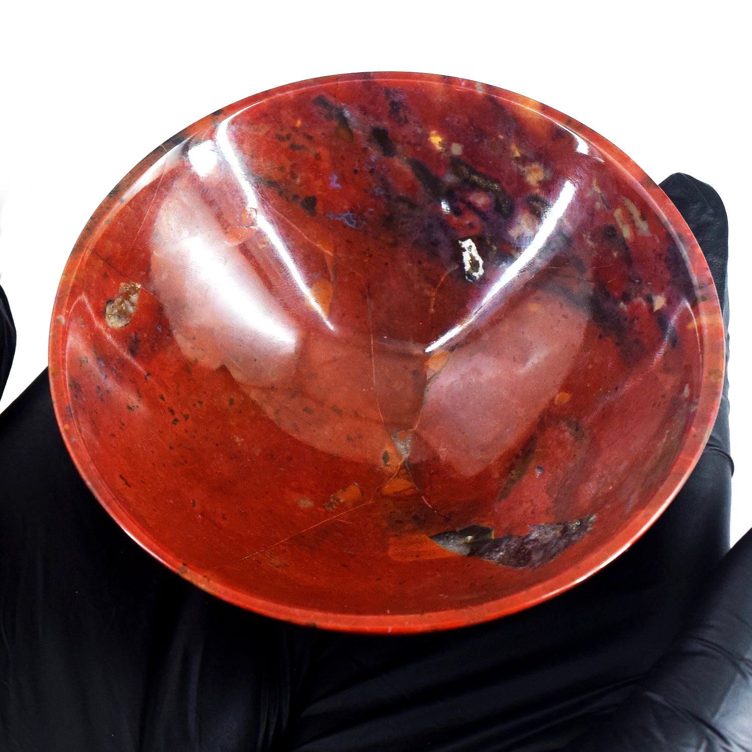 Awesome 419.00 Carats Genuine Red Jasper Hand Carved Crystal Gemstone Carving Big Bowl
