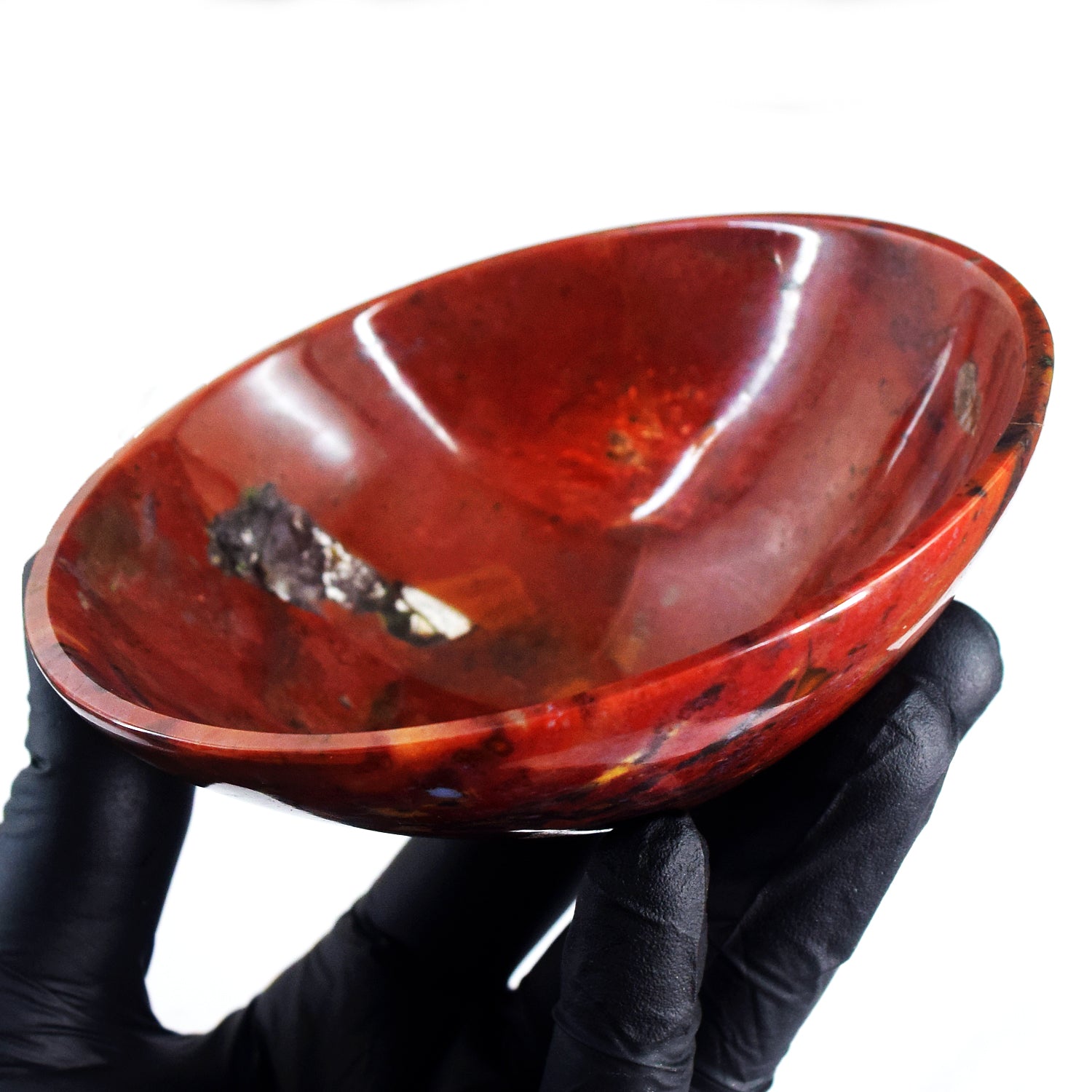 Awesome 419.00 Carats Genuine Red Jasper Hand Carved Crystal Gemstone Carving Big Bowl