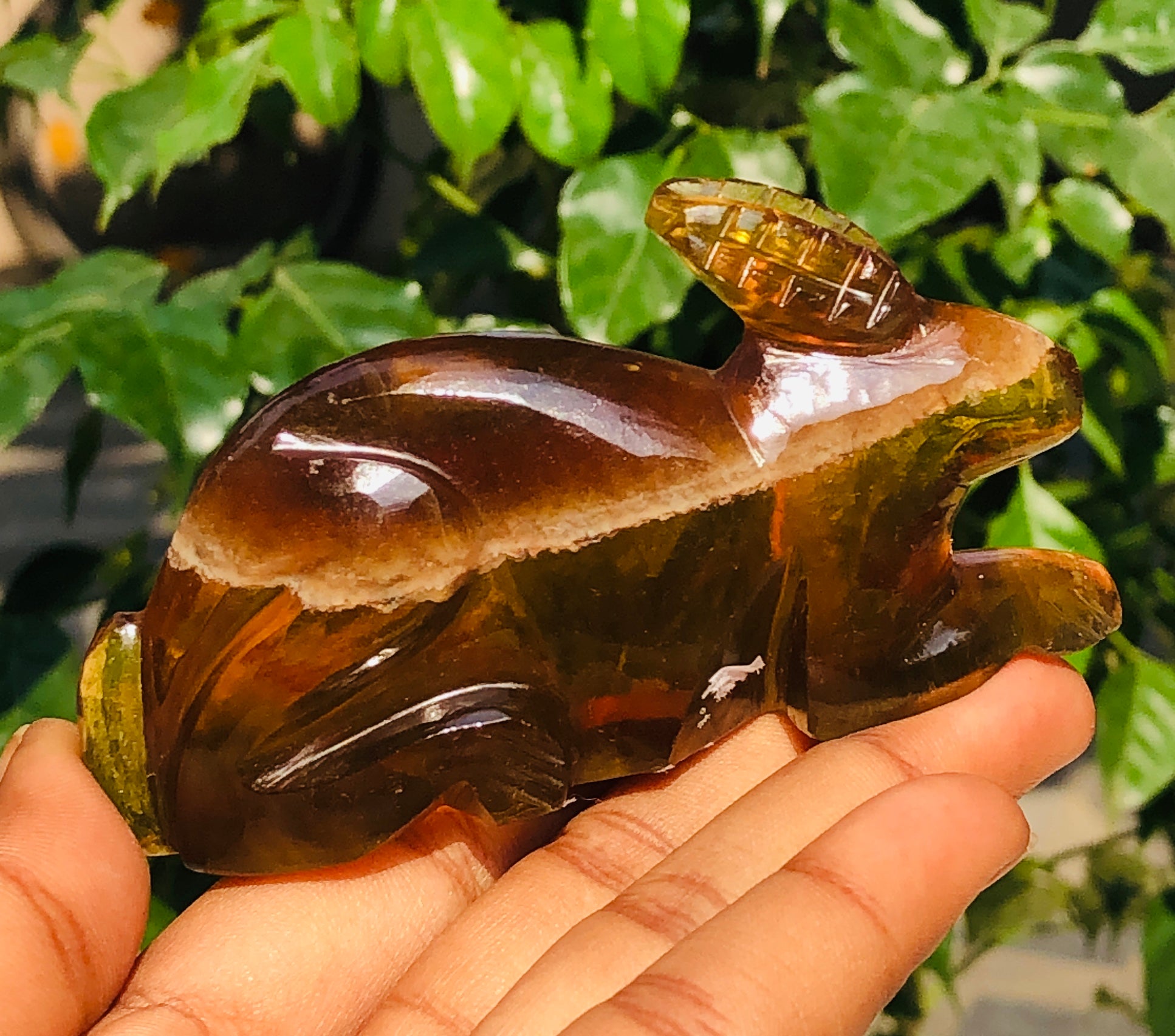 Amazing 676.00 Cts Genuine Yellow Fluorite Carved Crystal Premium Bunny