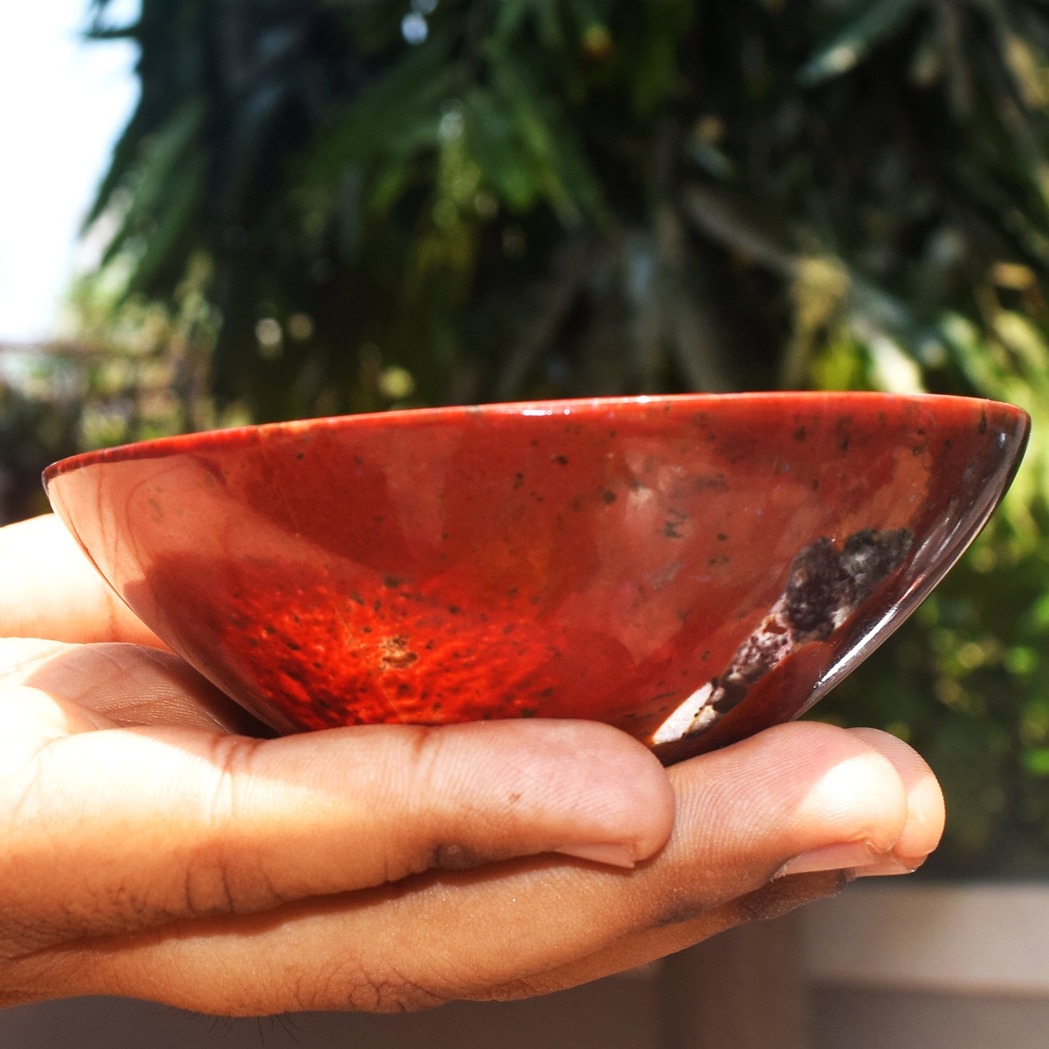 Awesome 419.00 Carats Genuine Red Jasper Hand Carved Crystal Gemstone Carving Big Bowl