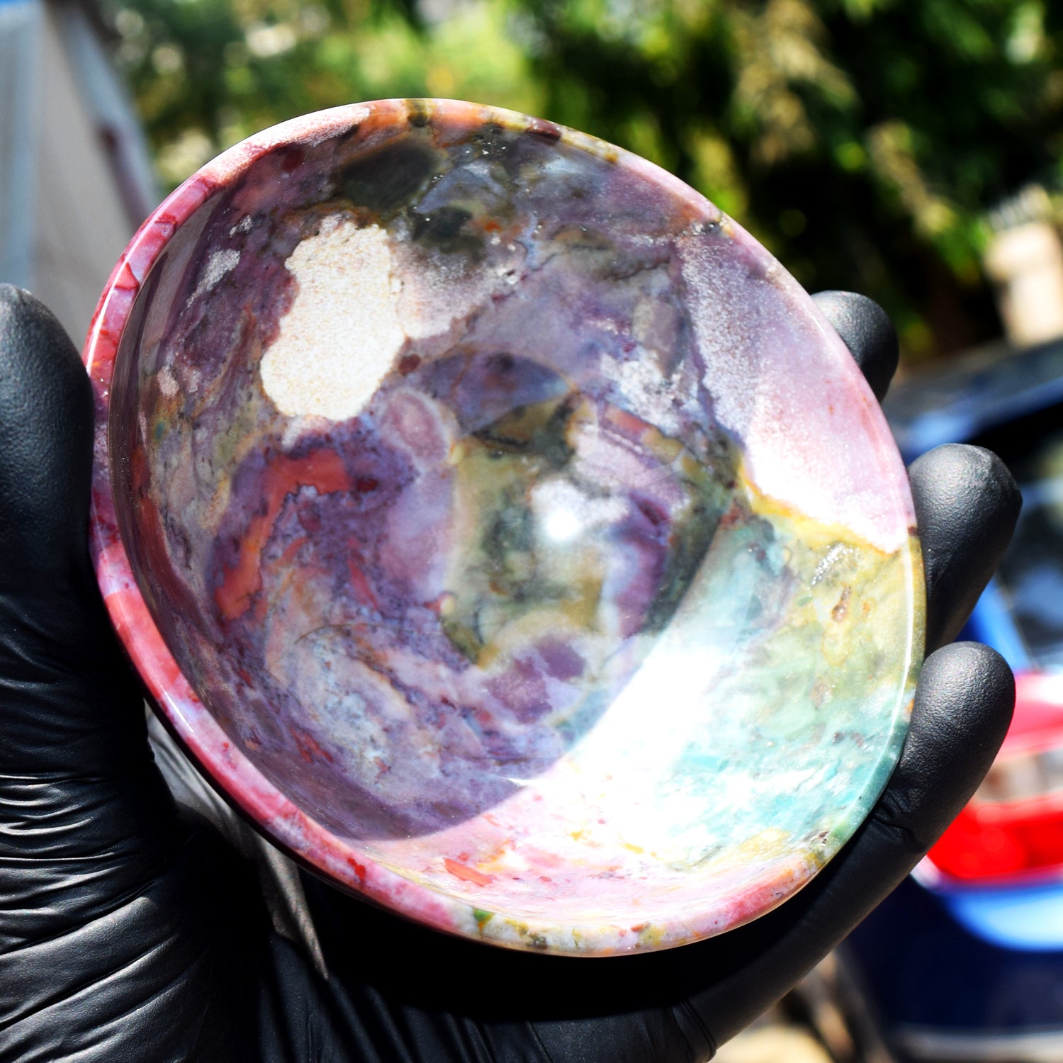 Great 465.00 Carats Genuine Bloodstone Hand Carved Crystal Gemstone Carving Big Bowl