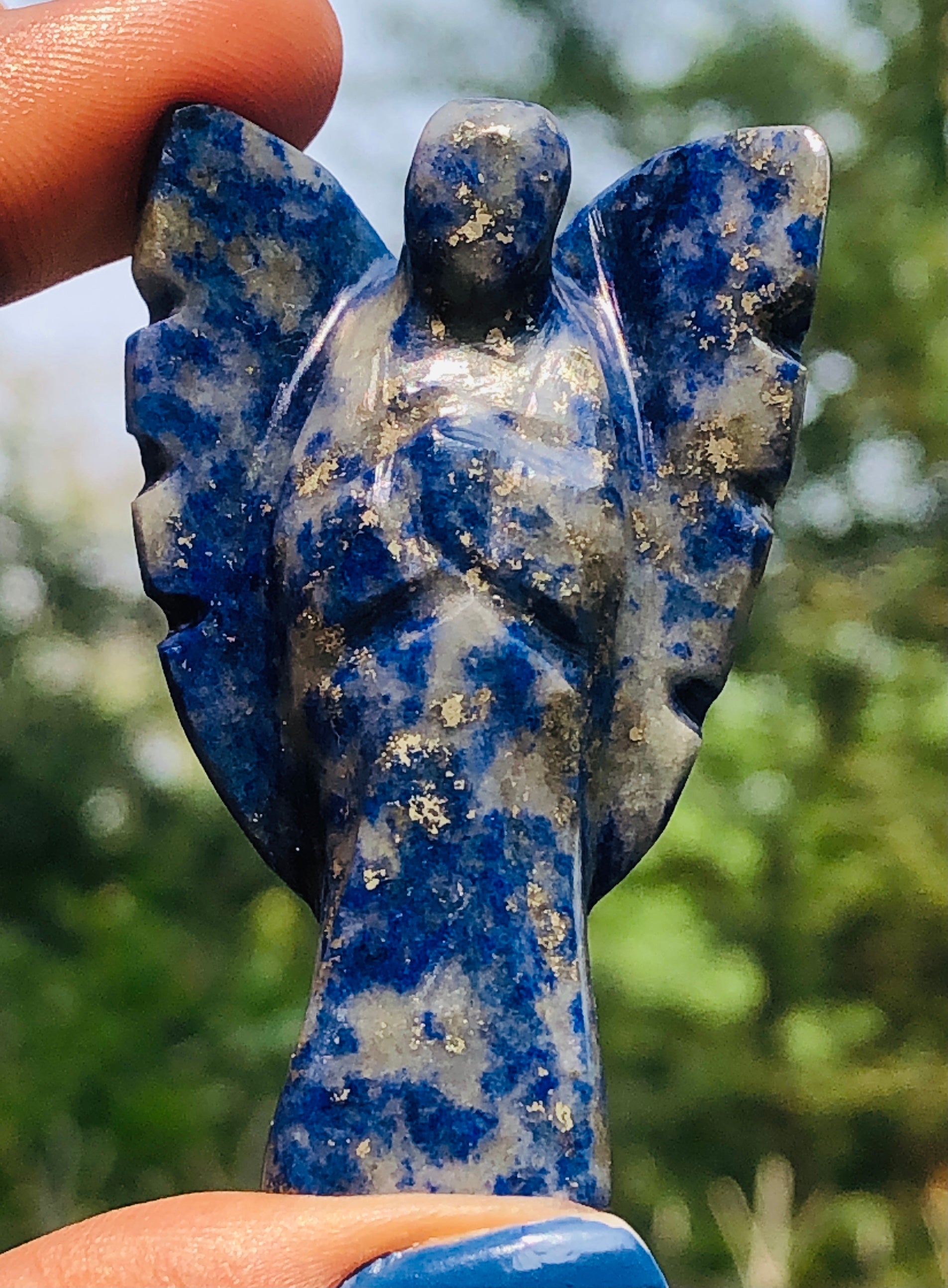 Attractive 148.00 Cts Genuine Blue Lapis Lazuli Healing Premium Divine Crystal Angel