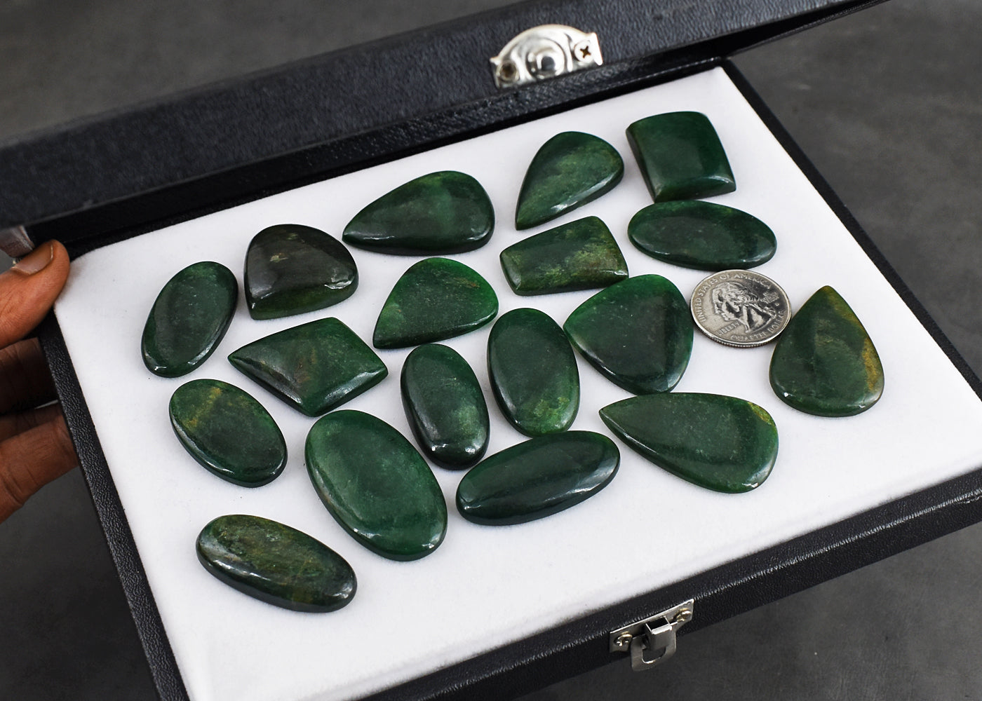 Stunning  700.00 Cts Genuine Green Jade Untreated Gemstone Cabochon Lot