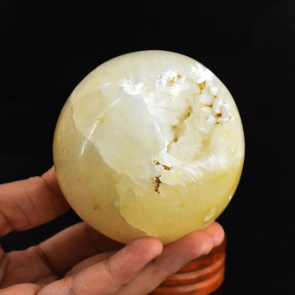 Exclusive 2372.00 Cts  Genuine  Agate  Druzy  Hand Carved  Crystal  Healing Sphere Gemstone