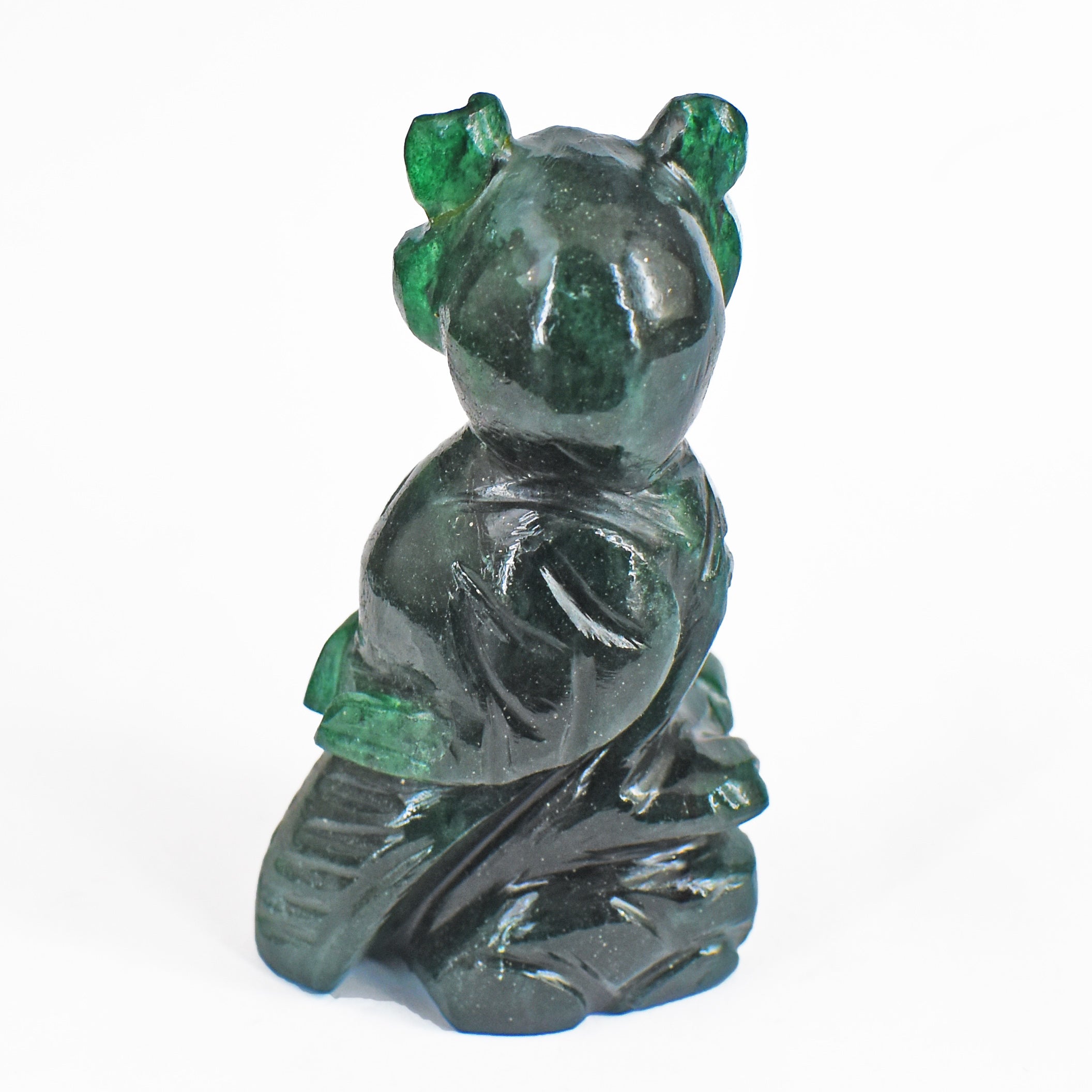Beautiful 480.00 Cts Genuine Green Jade Hand Carved Crystal Gemstone Owl Carving 2026  Collection