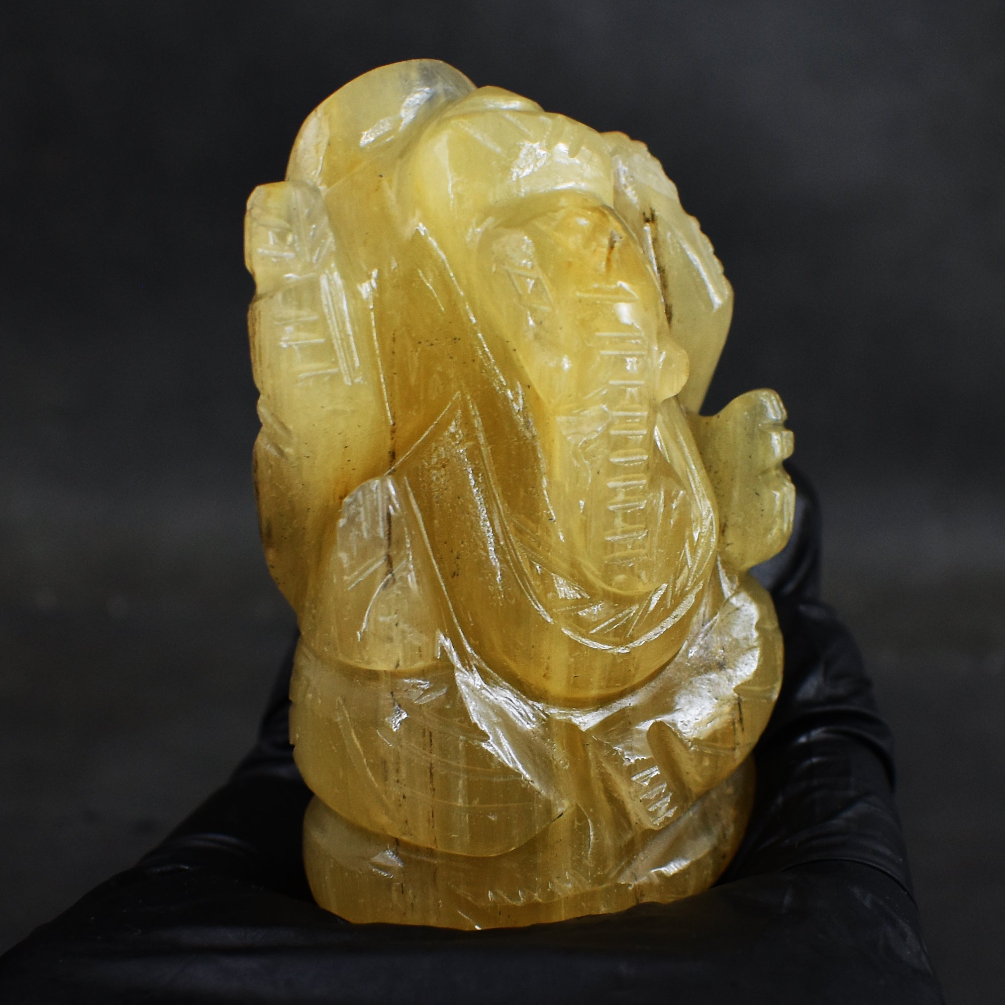 Miraculous 535.00 Cts Genuine Multicolor Fluorite Hand Carved Premium Lord Ganesha Crystal