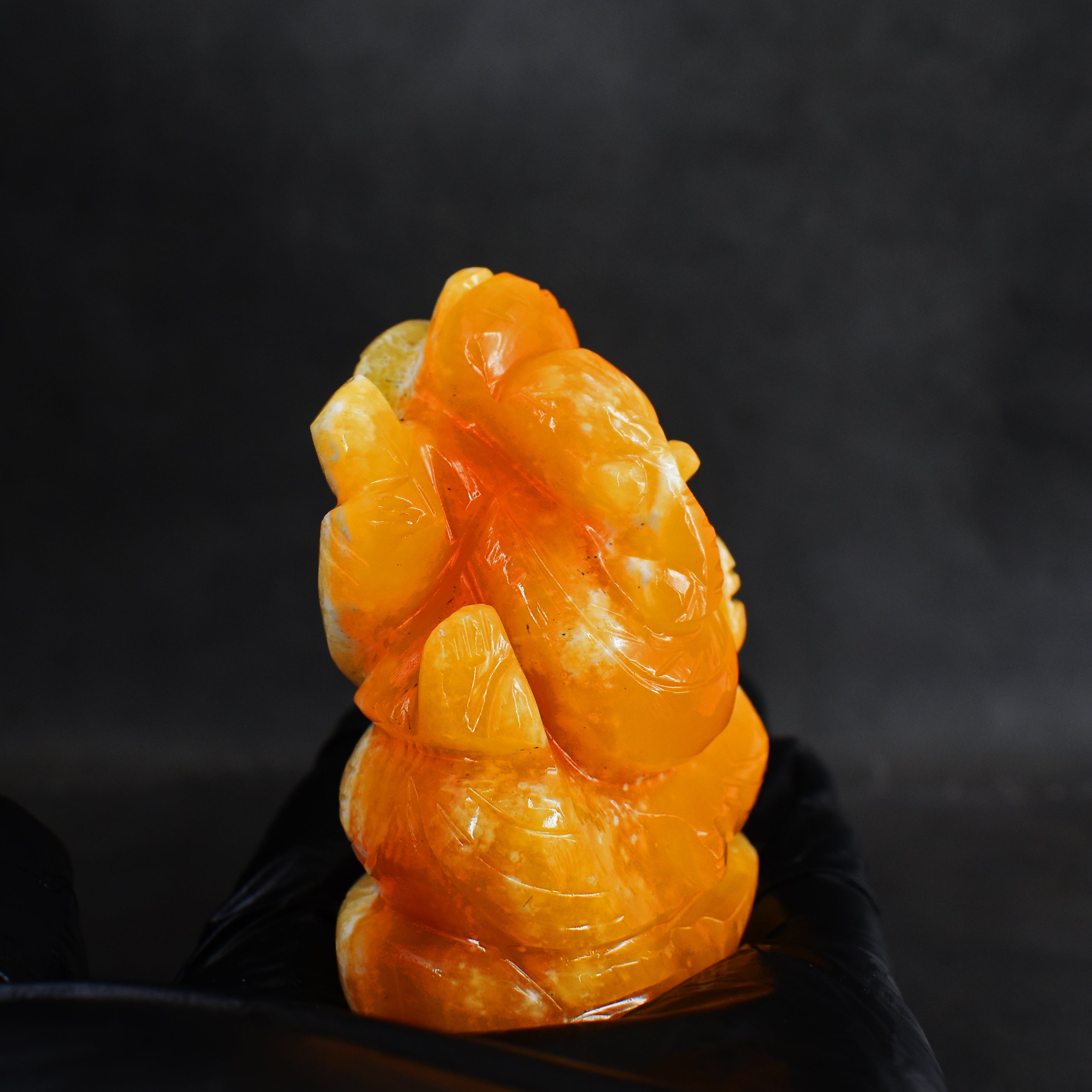 Exclusive 662.00 Carats Aventurine Divine Hand Carved Ganesha