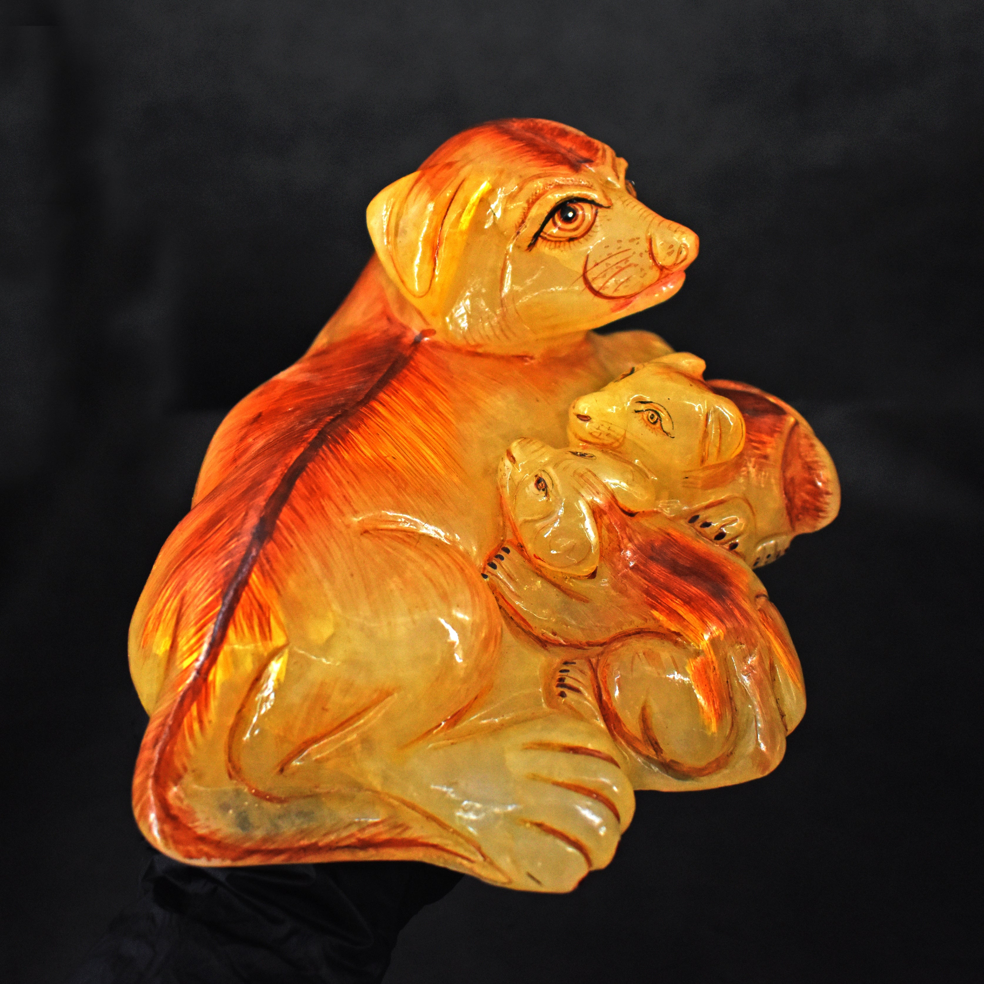 Exclusive 10025.00 Cts Aventurine Enamel Painted Dog With Its Puppies 2026 Collection