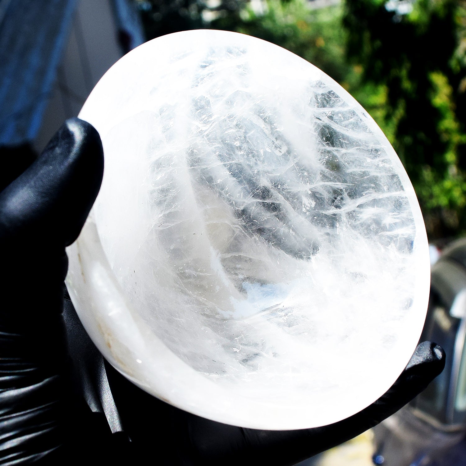 Gorgeous Ever 1916.00 Carats Genuine White Quartz Hand Carved Crystal Gemstone Carving Big Bowl