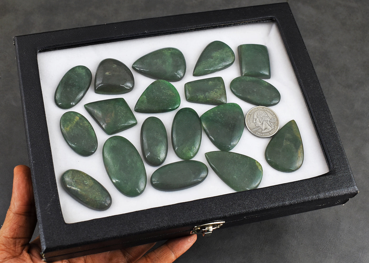 Stunning  700.00 Cts Genuine Green Jade Untreated Gemstone Cabochon Lot