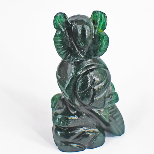Beautiful 480.00 Cts Genuine Green Jade Hand Carved Crystal Gemstone Owl Carving 2026  Collection