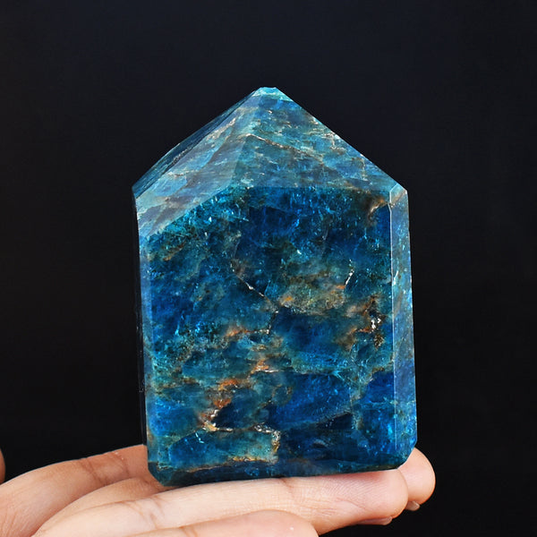 Natural  1194.00  Carats  Genuine  Apatite Free  Form  Hand  Carved  Healing  Crystal  Tower
