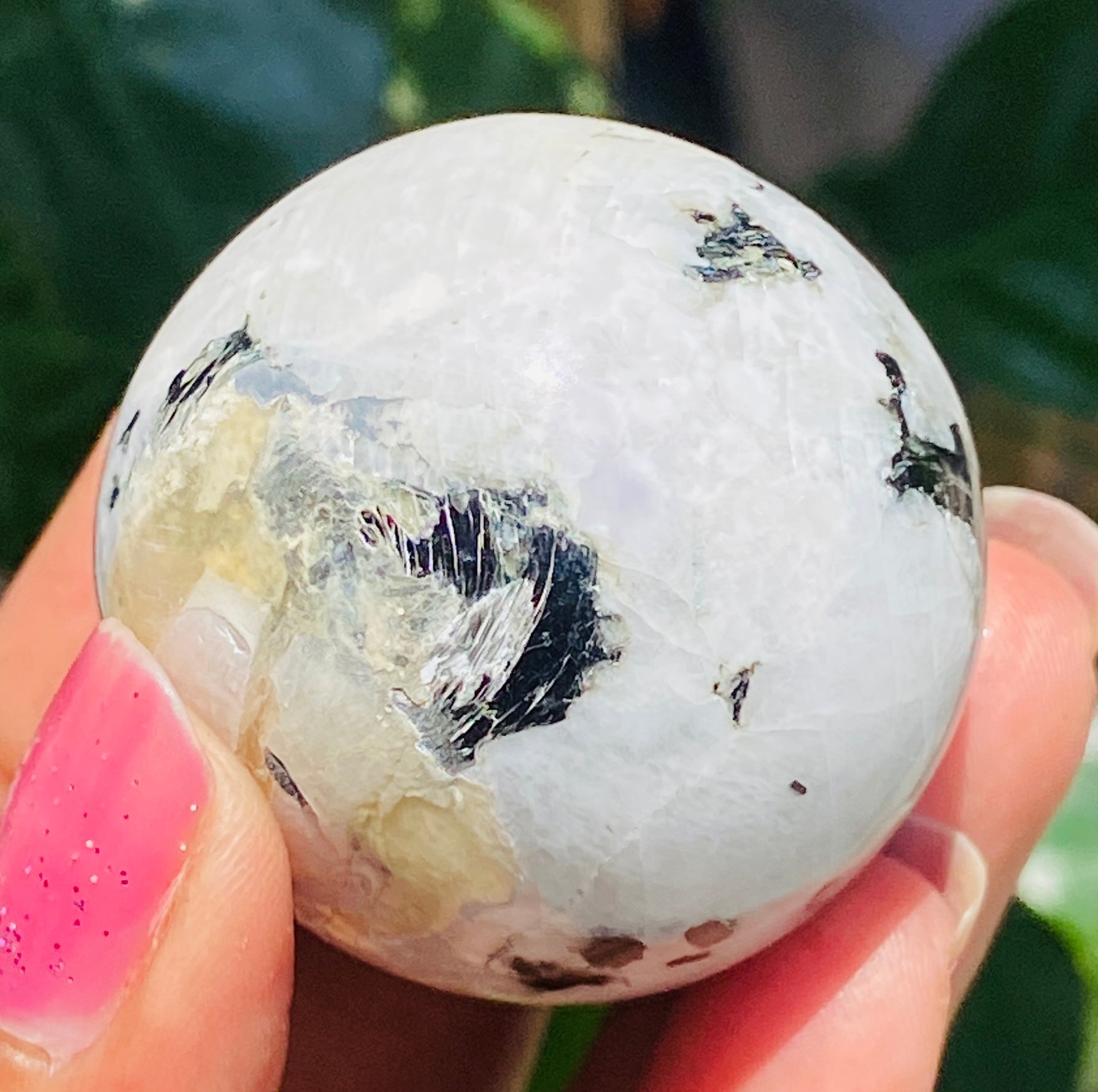 Natural 318.00 Cts Genuine Blue Flash Moonstone Crystal Specimen Healing Sphere