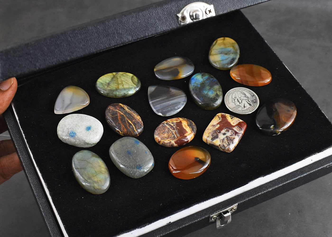 Beautiful  505.00 Carats  Genuine  Mix Gem Untreated Gemstone Cabochon Lot