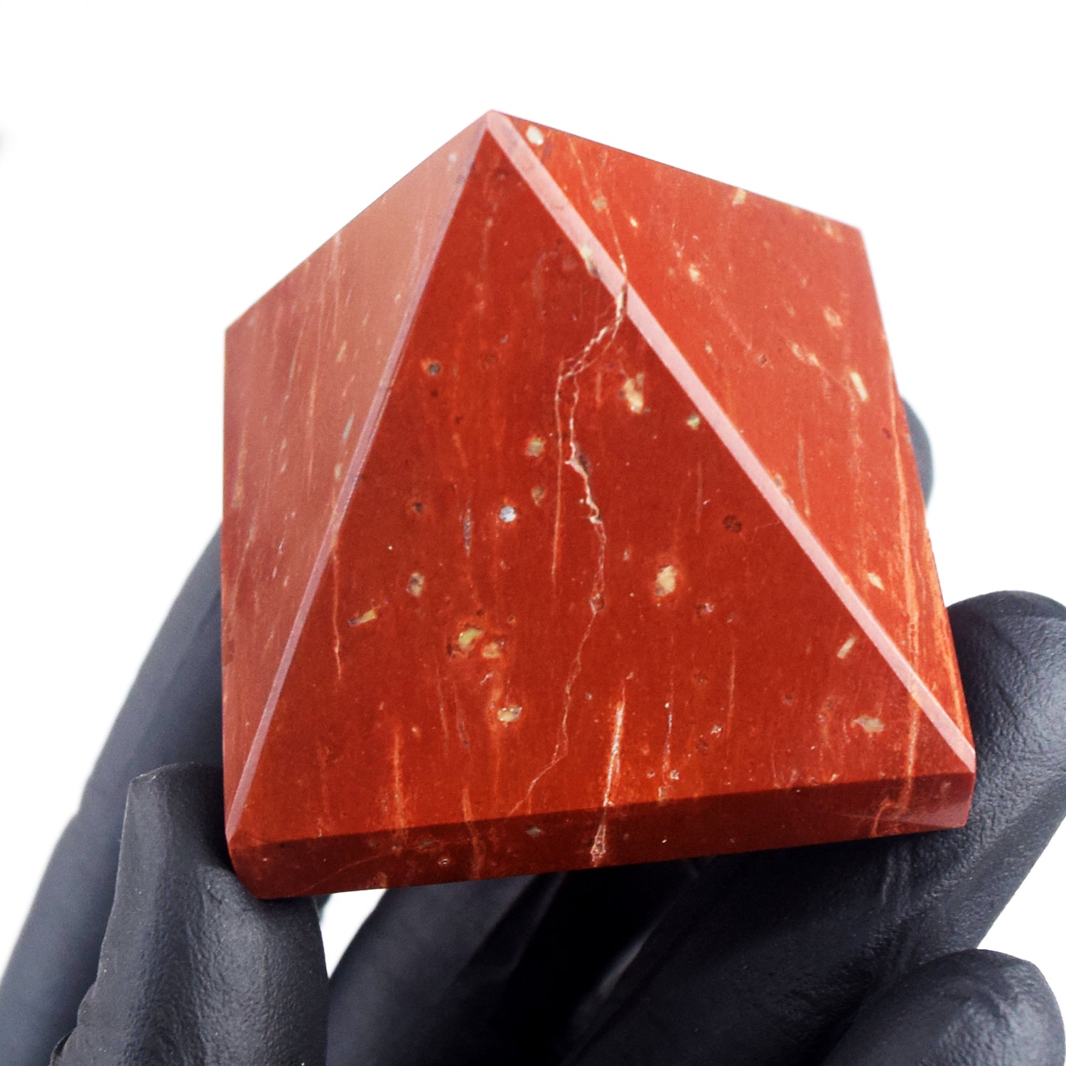Beautiful 453.00 Cts Genuine Red Jasper Healing Divine Crystal Specimen Pyramid