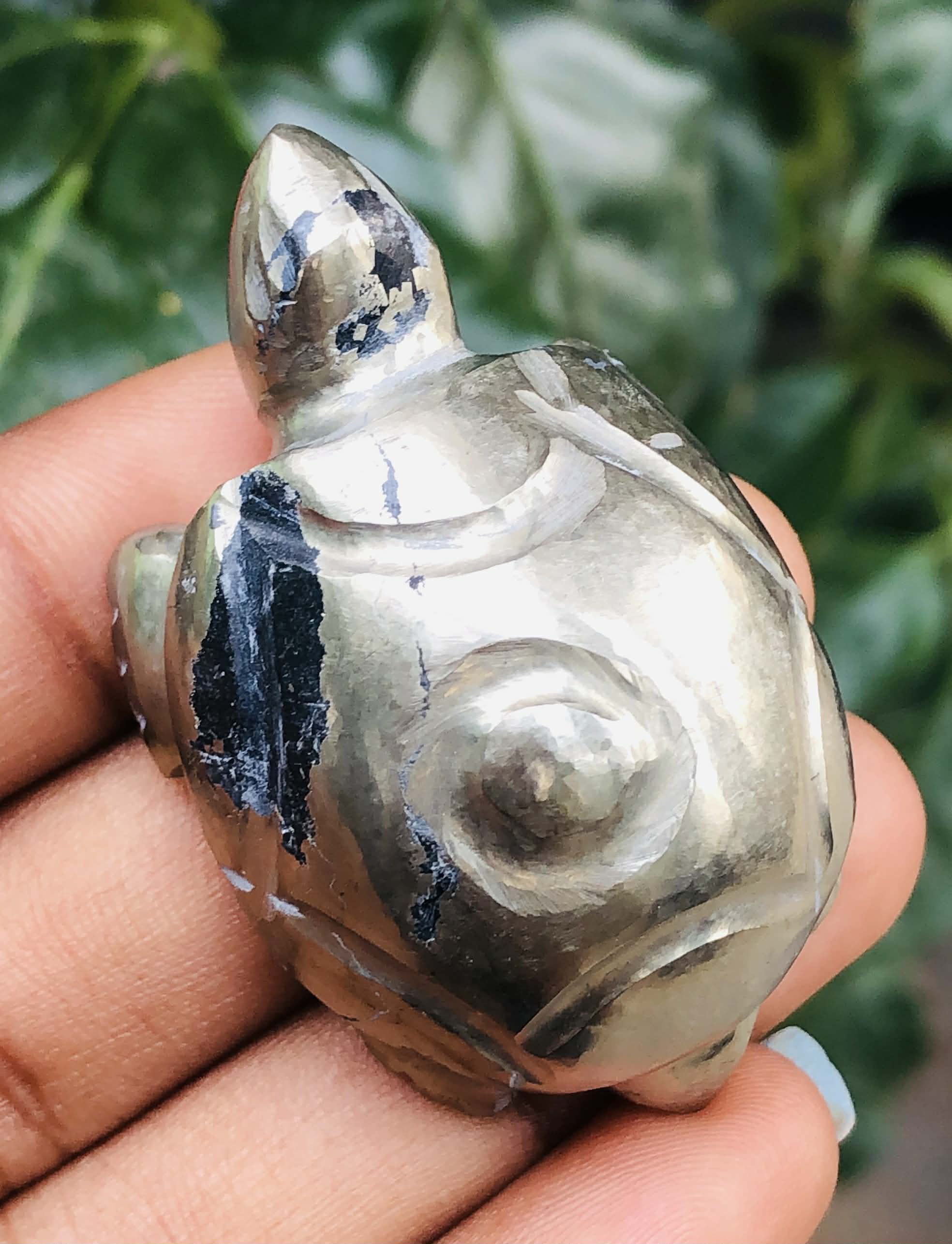 Exclusive 237.00 Cts Genuine Pyrite Hand Carved Gemstone Premium Turtle Crystal