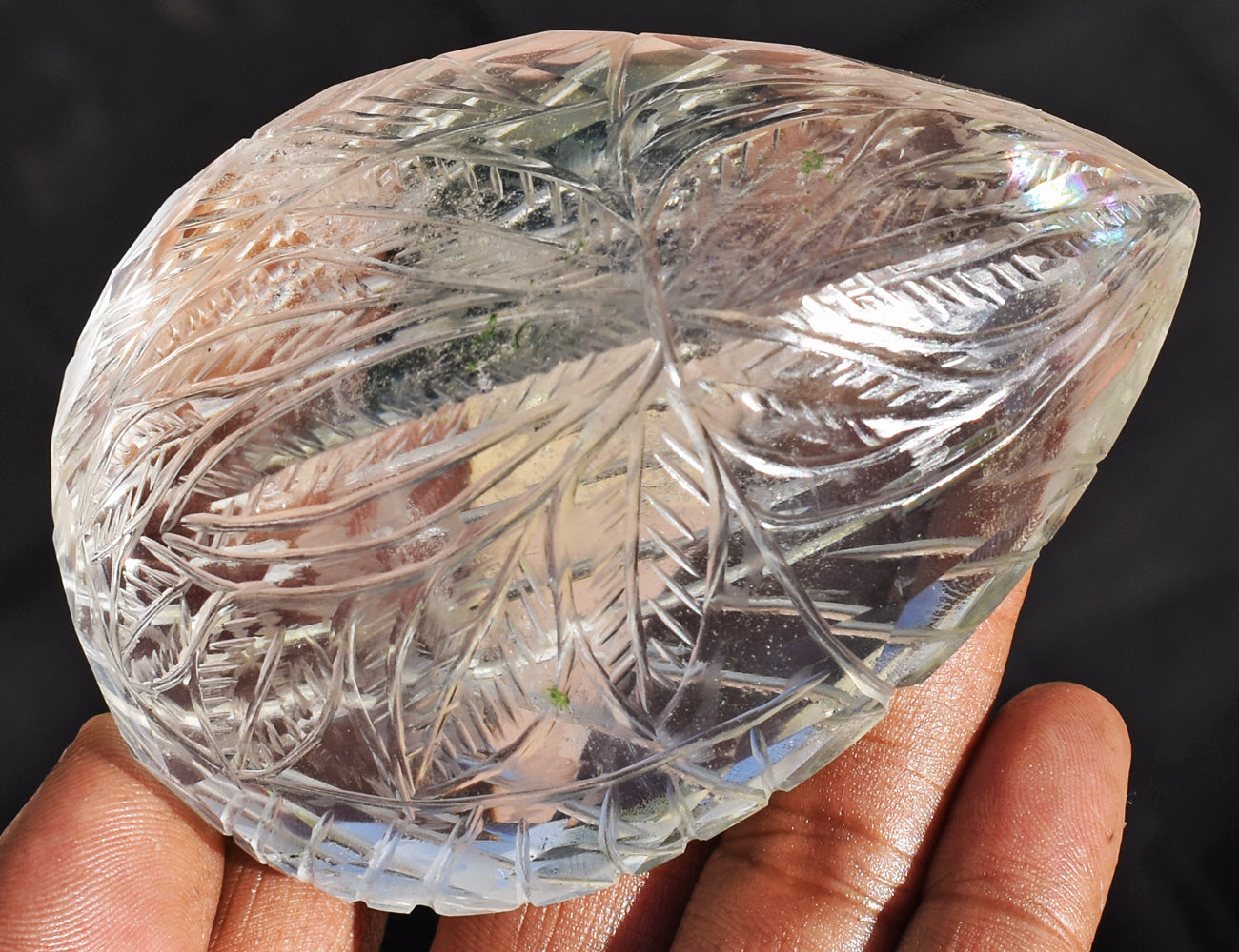 Fancy 1278.00 Cts White Quartz Hand Carved Genuine Crystal Gemstone Mughal Carved Cabochon