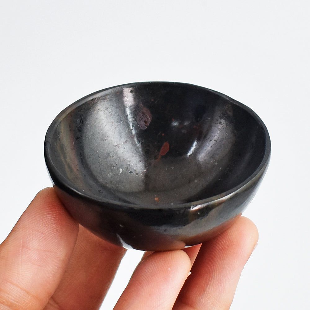 Beautiful  188.00 Carats  Genuine  Black  Spinel  Hand Carved  Crystal  Gemstone Carving  Bowl