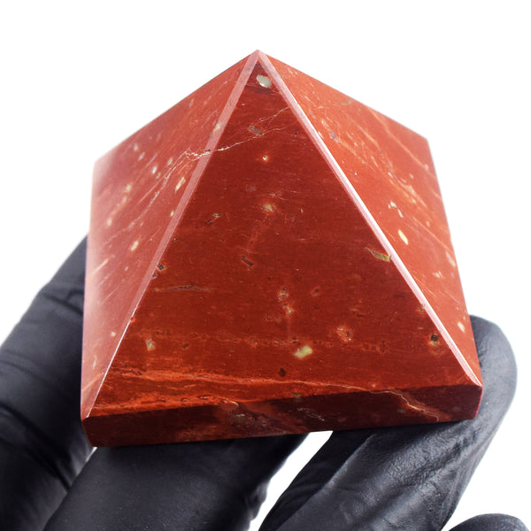 Beautiful 453.00 Cts Genuine Red Jasper Healing Divine Crystal Specimen Pyramid