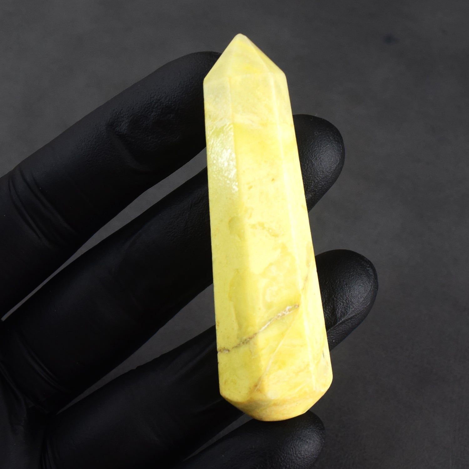 Exclusive 142.00 Carats Genuine Lemon Serpentine Crystal Gemstone Healing Point