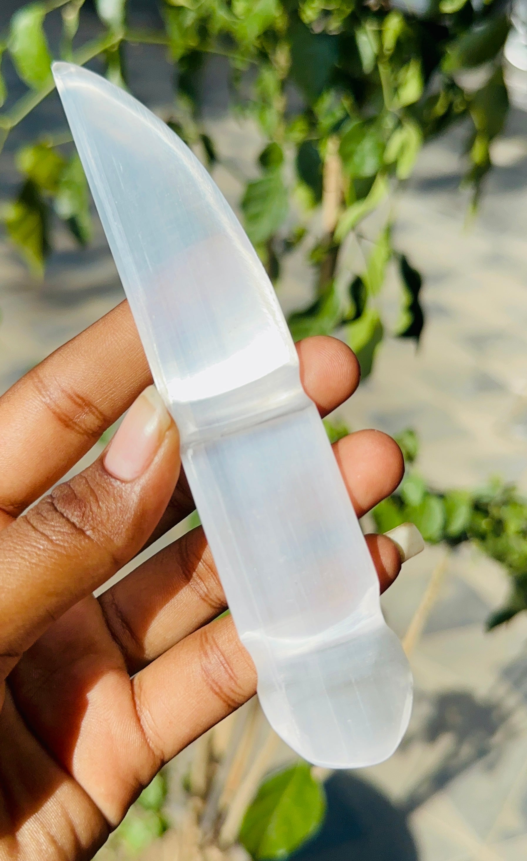 Optimistic 266.00 Cts Genuine Selenite Hand Carved Crystal Gemstone Knife
