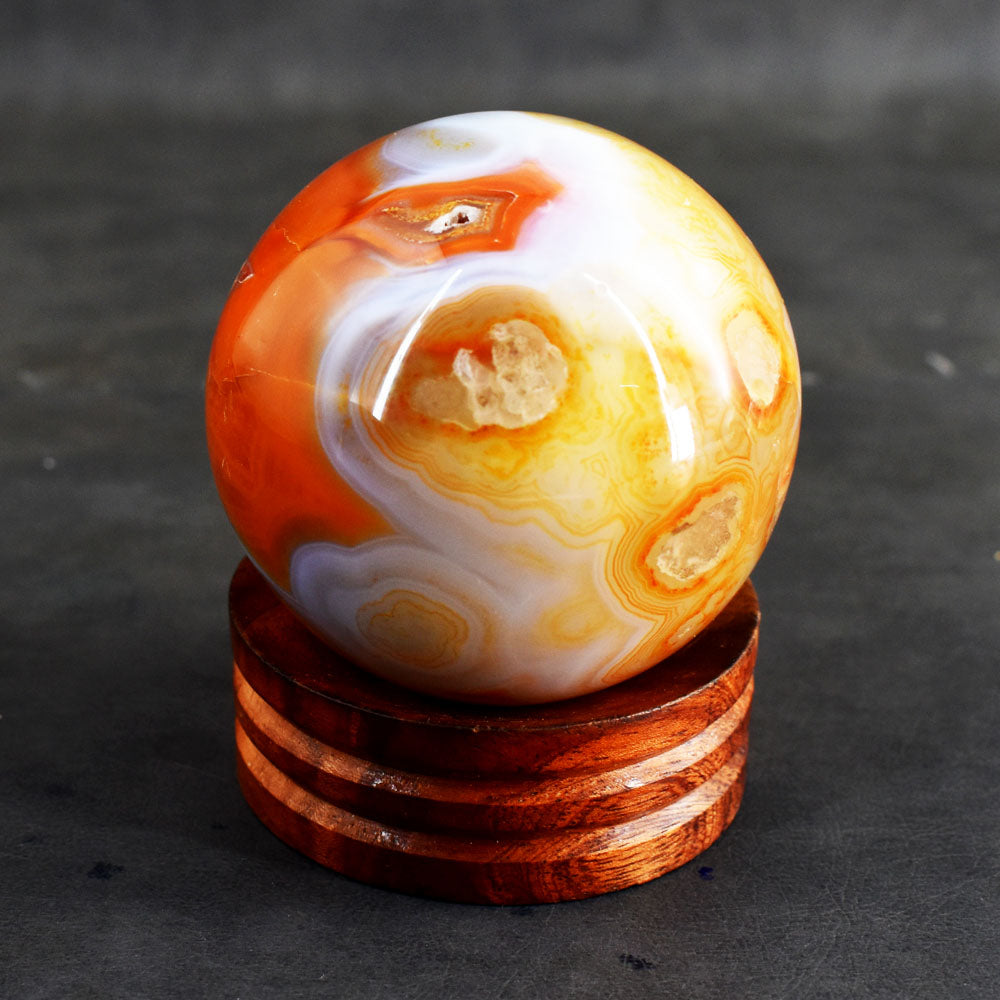 Excellent 1385.00 Cts Genuine Carnelian Crystal Specimen Healing Gemstone Sphere